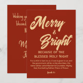 Frohe und helle Weihnachten Gold Beige Script Red (Vorne/Hinten)