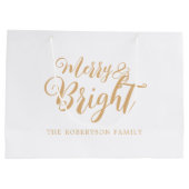 Frohe und helle Weihnachten Große Geschenktasche Geschenktüte (Rückseite)