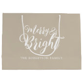 Frohe und helle Weihnachten Große Geschenktüte (Rückseite)