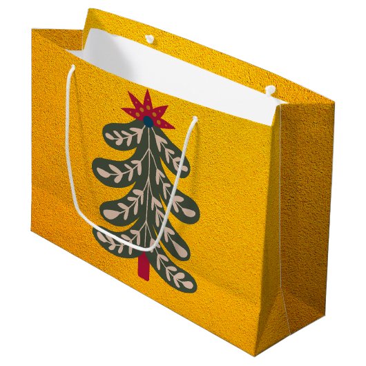 frohe und helle Weihnachten Große Geschenktüte (Vorderseite Schrägansicht)