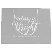 Frohe und helle Weihnachten Große Geschenktüte (Rückseite)