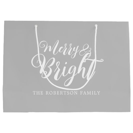 Frohe und helle Weihnachten Große Geschenktüte (Rückseite)