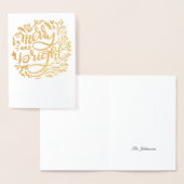 Frohe und helle Weihnachten handlettered Golden Folienkarte (Anzeige)