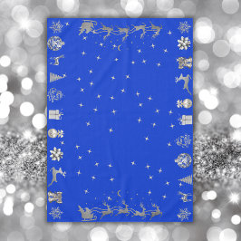 Frohe und helle Weihnachten in Silver and Blue | Tischdecke