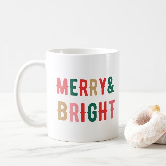 Frohe und helle Weihnachten Kaffeetasse (Mit Donut)