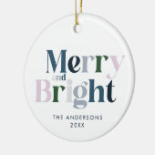 Frohe und helle Weihnachten Keramik Ornament (Links)