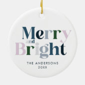 Frohe und helle Weihnachten Keramik Ornament (Hinten)