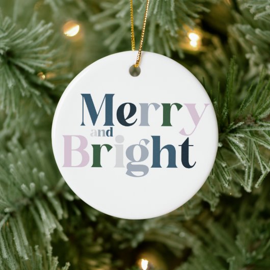 Frohe und helle Weihnachten Keramik Ornament (Baum)