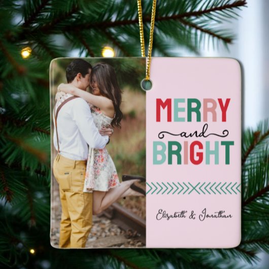 Frohe und helle Weihnachten Keramikornament