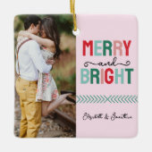 Frohe und helle Weihnachten Keramikornament (Vorderseite)