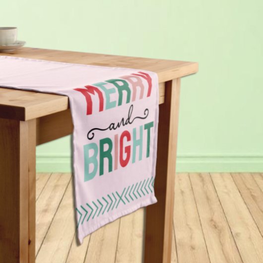 Frohe und helle Weihnachten Kurzer Tischläufer