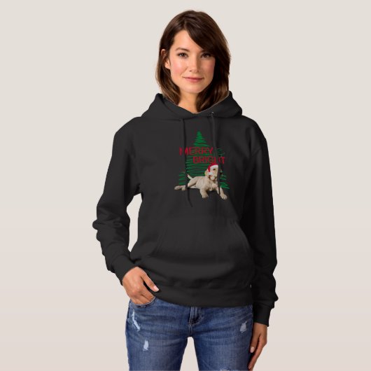 Frohe und helle Weihnachten Labrador Hoodie (Vorne ganz)