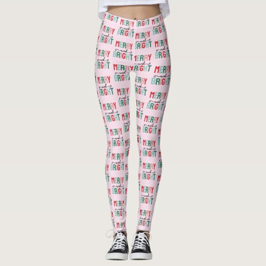 Frohe und helle Weihnachten Leggings (Vorderseite)