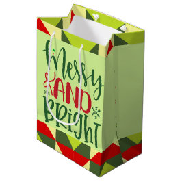 Frohe und helle Weihnachten Mittlere Geschenktüte