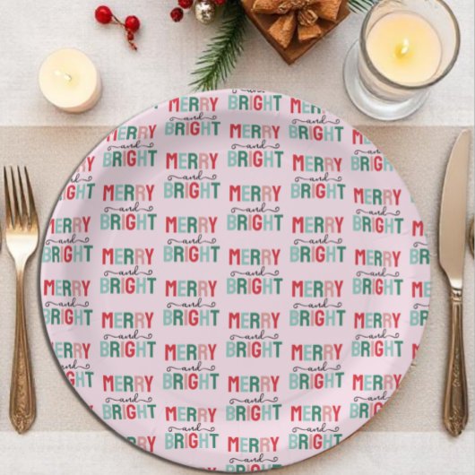 Frohe und helle Weihnachten Pappteller