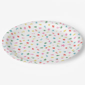 Frohe und helle Weihnachten Pappteller (Schrägansicht)