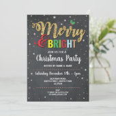 Frohe und helle Weihnachten Party Feiertage Schnee Einladung (Stehend Vorderseite)