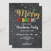 Frohe und helle Weihnachten Party Feiertage Schnee Einladung (Vorne/Hinten)
