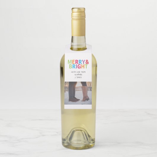 Frohe und helle Weihnachten Personalisiert Flaschenanhänger (Auf Flasche)