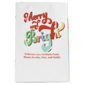 Frohe und helle Weihnachten Personalisiert Mittlere Geschenktüte (Vorderseite)