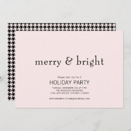 Frohe und helle Weihnachten Pink & Black Holiday Einladung