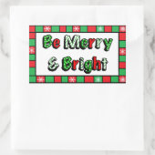 Frohe und helle Weihnachten Rechteckiger Aufkleber (Tasche)