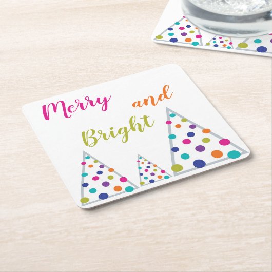 Frohe und helle Weihnachten Rechteckiger Pappuntersetzer (angewinkelt)