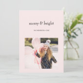 Frohe und helle Weihnachten Rosa und Schwarzes Fot (Stehend Vorderseite)