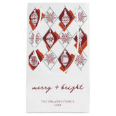 Frohe und helle Weihnachten Rote Schneeflocken Url Kleine Geschenktüte (Vorderseite)