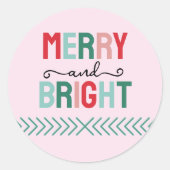 Frohe und helle Weihnachten Runder Aufkleber (Vorderseite)