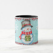 Frohe und helle Weihnachten Snowman Kinder Tasse (Zentrum)