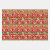 Frohe und helle Weihnachten Strümpfe Bäume Geschen Geschenkpapier Set (Vorderseite 3)