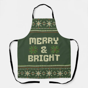 Frohe und helle Weihnachten Sweater Nordic Strick Schürze