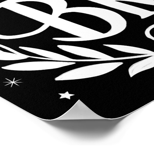 Frohe und helle Weihnachts-Chalkboard-Poster Poster (Ecke)