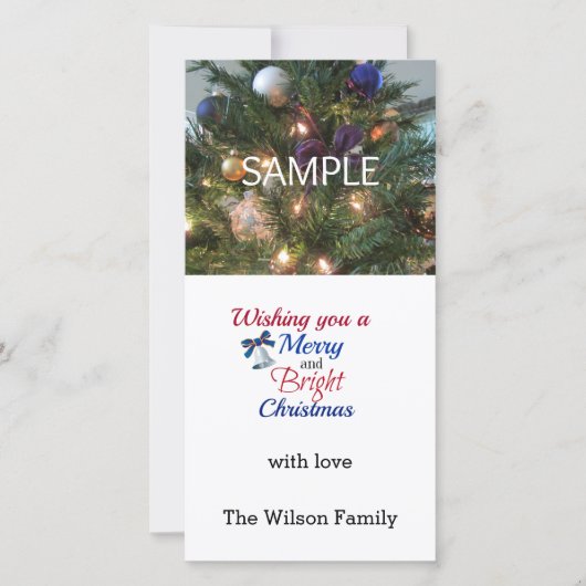 Frohe und helle Weihnachts-Fotokarte Feiertagskarte (Vorderseite)