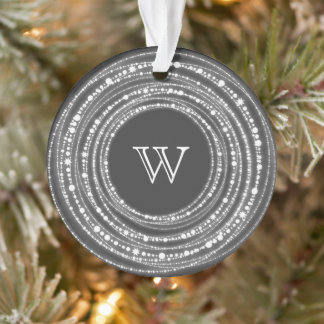 Frohe und helle Weihnachts-Glitzern Monogram-Foto Ornament