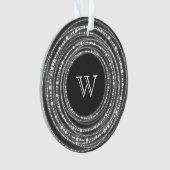 Frohe und helle Weihnachts-Glitzern Monogram-Foto Ornament (Vorderseite)