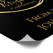 Frohe und helle Weihnachts-Party Black Gold Poster (Ecke)