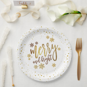 Frohe und helle Weihnachts-Party-Papierplatte Pappteller
