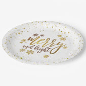 Frohe und helle Weihnachts-Party-Papierplatte Pappteller (Schrägansicht)