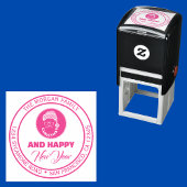 Frohe und helle Weihnachts-Party-Rücksendeadresse Permastempel