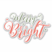 Frohe und helle Weihnachtsaufkleber Aufkleber (Vorderseite)