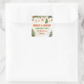 Frohe und helle Weihnachtsaufkleber Quadratischer Aufkleber (Tasche)