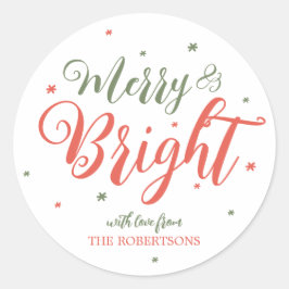 Frohe und helle Weihnachtsaufkleber Runder Aufkleber