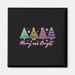 Frohe und helle Weihnachtsbaum Merry Xmas Girl Wo Magnet