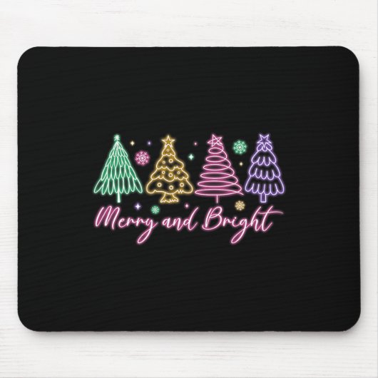 Frohe und helle Weihnachtsbaum Merry Xmas Girl Wo Mousepad (Vorne)