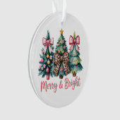 Frohe und helle Weihnachtsbaum Pink Leopard Bow Ornament (Vorderseite)
