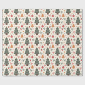 Frohe und helle Weihnachtsbaume Geschenkpapier (Flach)