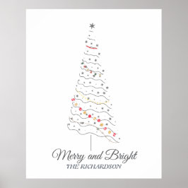Frohe und helle Weihnachtsbaume | Minimalistische  Poster