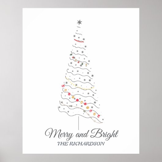 Frohe und helle Weihnachtsbaume | Minimalistische Poster (Vorne)